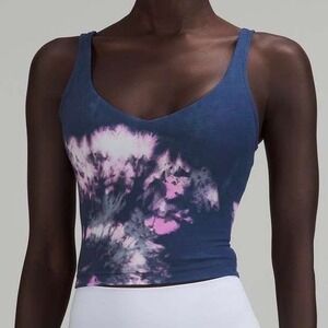 Lululemon‎ NWT Align Tank Top Ombre Tie Dye Mineral Blue Shelf Bra Cropped Sz 12